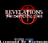 Revelations the Demon Slayer title screen for GameBoy Color